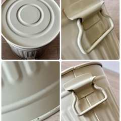 DULTON ガベージ缶　蓋付きアイボリー缶 直径約20cm高さ約29センチぐらいの画像