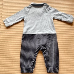 美品‼️ 蝶ネクタイ　ロンパース　ブルー　70 80の画像