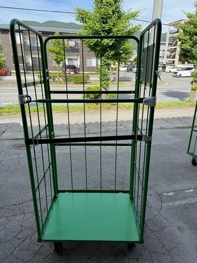 ◎カゴ台車③  グリーン 傷錆少なく美品です！