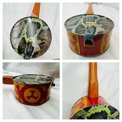 【❗️✨沖縄伝統楽器✨❗️】かんから三線2本✨三板3個セット✨装飾箱付き🎵まとめ売り❗️の画像