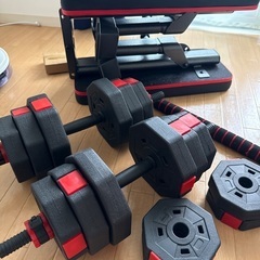【元値14000円】15kg×2ダンベル・折りたたみトレーニング...