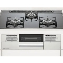 ハーマン製(Housetec) DW32Q7WTSSV 水無し両面焼きガラストップ ●ガスコンロ 3口コンロ　都市ガス用の画像