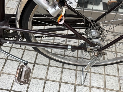 自転車　ママチャリ　26インチ　ブラウン　籠付き