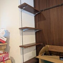 壁付け ブラケット① 無段階 棚板4枚 ブラウン