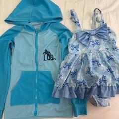 120 女の子　水着　ラッシュガード　セット
