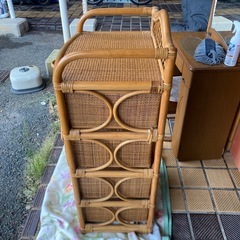 昭和レトロ　ラタン 籐ランドリーチェスト アジアン家具 通気性抜群の画像