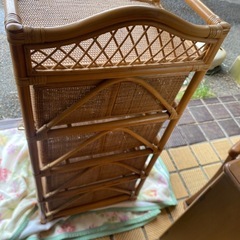 昭和レトロ　ラタン 籐ランドリーチェスト アジアン家具 通気性抜群の画像