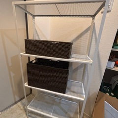 【無料】スチール棚　バスケットセット　