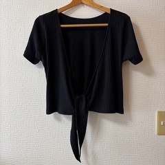 マウジー ウエストリボン カーディガン Fサイズ 重ね着 半袖 ...