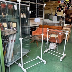 ハンガーラック　縦2連　白　ホワイト　収納家具【残り１個あります/1個の価格】の画像