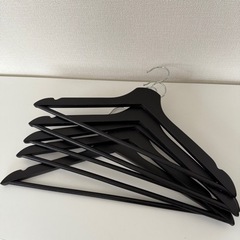◾️IKEA 木製ハンガー ブラック 5本 大人用