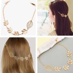 ヘアクリップ式/リーフモチーフヘアアクセサリー（新品）