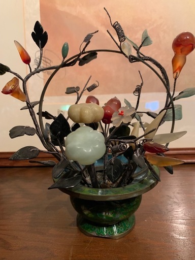 ①七宝焼の鉢　中国の玉の飾り物