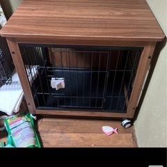 ペットゲージ犬　木製ゲージ　サークル　新品ですが一度組み立ててい...