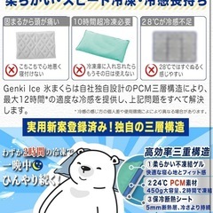 【定価3500円】氷枕 やわらかい×24℃ PCM 冷感マット ひんやりマット 熱中症対策 新品の画像