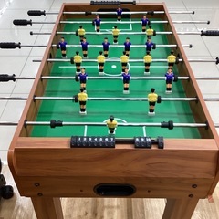 木製テーブルサッカーゲーム 先端ゴム2箇所欠品 ハガレ箇所有 程度B ボール1個の画像