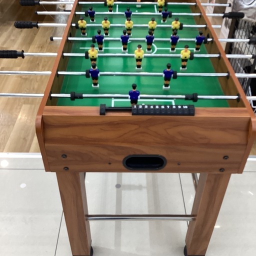 木製テーブルサッカーゲーム 先端ゴム2箇所欠品 ハガレ箇所有 程度B ボール1個