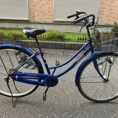 【お話中】青色シティサイクル 前バスケット付きの画像