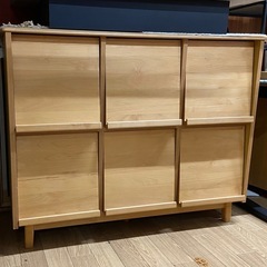 無垢材マガジンラック フラットタイプ扉 中古
