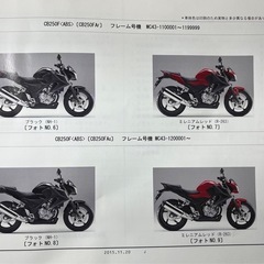 CB250F MC43 パーツリストの画像
