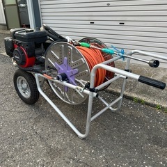 丸山動噴セット　エンジン三菱　 台車付きの画像