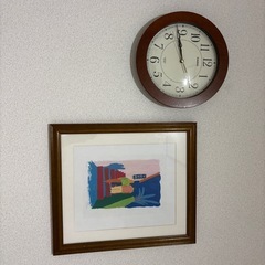 掛け時計と掛け絵のセット