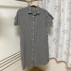 【値下げ‼️】ギンガムチェックシャツワンピース　美品