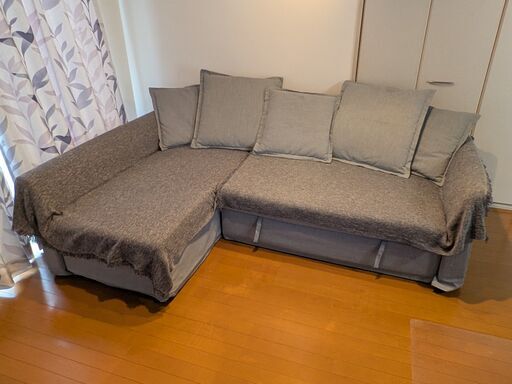 【引取限定】IKEAホルムスンド コーナーソファベッド【カバー2セット付き】