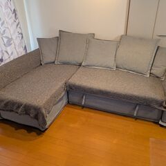 【引取限定】IKEAホルムスンド コーナーソファベッド【カバー2...