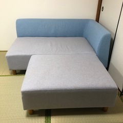 【美品】お値下げ　カウチソファー・オットマン２人用（－2,000）の画像