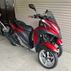 YAMAHA トリシティ125 RED 実動 自賠責R9年4月まで ワイドステップ付きの画像