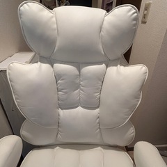 ゲーミングチェア デスクチェア 合皮 ホワイト  の画像