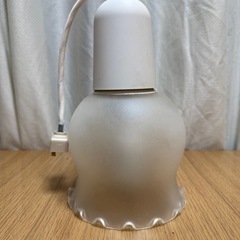 ペンダントライト　フロストガラス　レトロ ミルクガラス フリルシェード