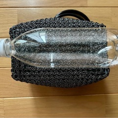 丸輪 網バッグ 黒銀ラメの画像