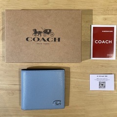 コーチ　コインウォレットブルー2つ折り財布B③【新品未使用】