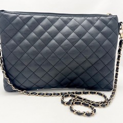 【美品】セシルマクビー キルティング チェーン ショルダーバッグ レザー ブラックの画像