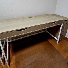 IKEA ALEX アレクス デスク ホワイトステイン / オーク調