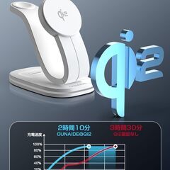 【2025新登場】Qi2認証 ワイヤレス充電器 3 in 1 Mag-Safe式 アップルウォッチ充電器 マグネット式 急速充電 15W スタンド i-Phone 16/15/14/13/12シリーズ i-Watch Ultra/SE/10/9/8/7/6 Aの画像