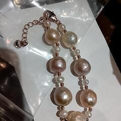 【新品同様】ブレスレット　大粒　淡水カラーパール　   の画像