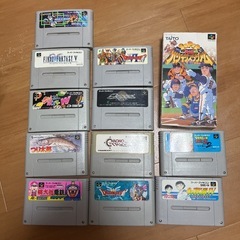 ケース付スーパーファミコン本体とソフト12点の画像