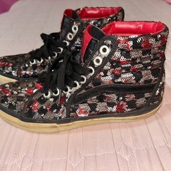 VANS キラキラスパンコール ハイカットスニーカー 24.0cmの画像