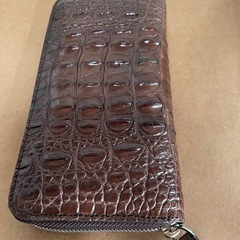 マホガニー【実物撮影】新品 ホーンバック クロコダイル メンズ 長財布の画像