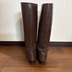 ダークブラウン レザー ロングブーツ　23㎝の画像
