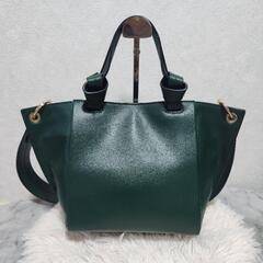 ✨極美品✨LAVIN ランバン グリーン 2wayハンドショルダーバッグの画像
