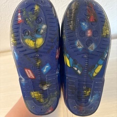 長靴 17cm 男の子 車 青 の画像