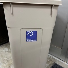 【未使用品】大型ゴミ箱 Work&Work 角型 70L グレー(ポリ袋止め付き 日本製)の画像
