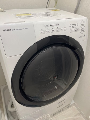 【美品！】SHARP ドラム式洗濯機　ホワイト