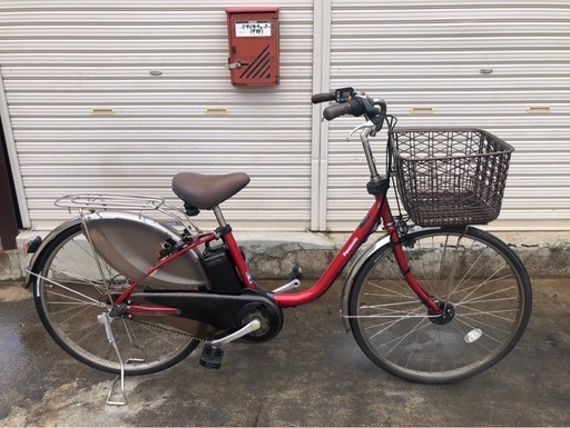 672  パナソニック新機種電動アシスト自転車vivi26インチワインレッドボディー