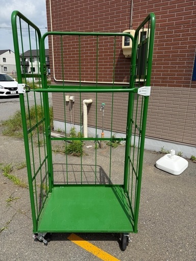 ◎カゴ台車④　美品 幅約80㌢奥行約60㌢ 緑色