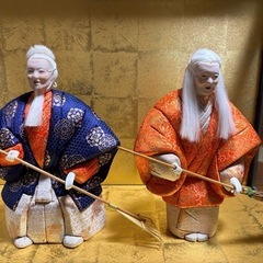 翁嫗　置物の画像